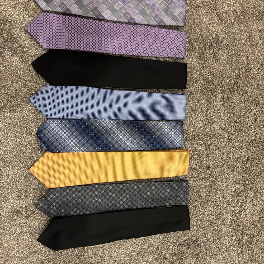 Geoffrey Beene Men's Tie Collection - Purple, Black, Blue, Yellow